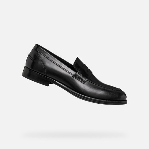 Leather loafers BARBERIGO MAN Black | GEOX