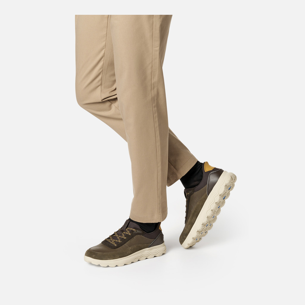 Slip in sneakers SPHERICA PLUS MAN Military/Coffee - image number 2 | GEOX