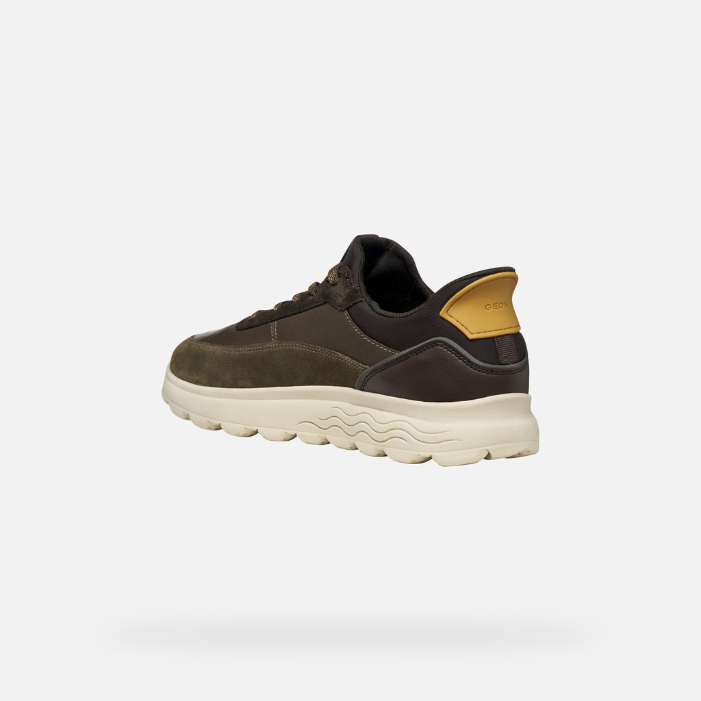Laceless sneakers SPHERICA PLUS MAN Military/Coffee - image number 3 | GEOX