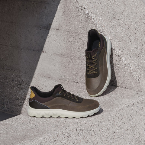 Laceless sneakers SPHERICA PLUS MAN Military/Coffee - image number 8 | GEOX