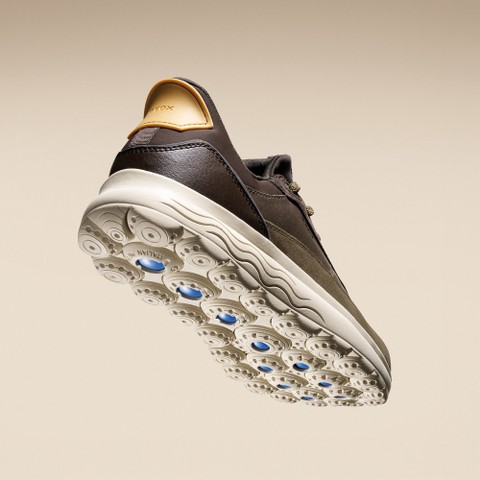 Chaussures slip in SPHERICA PLUS HOMME Vert militaire/Marron fonc&eacute; - image number 4 | GEOX