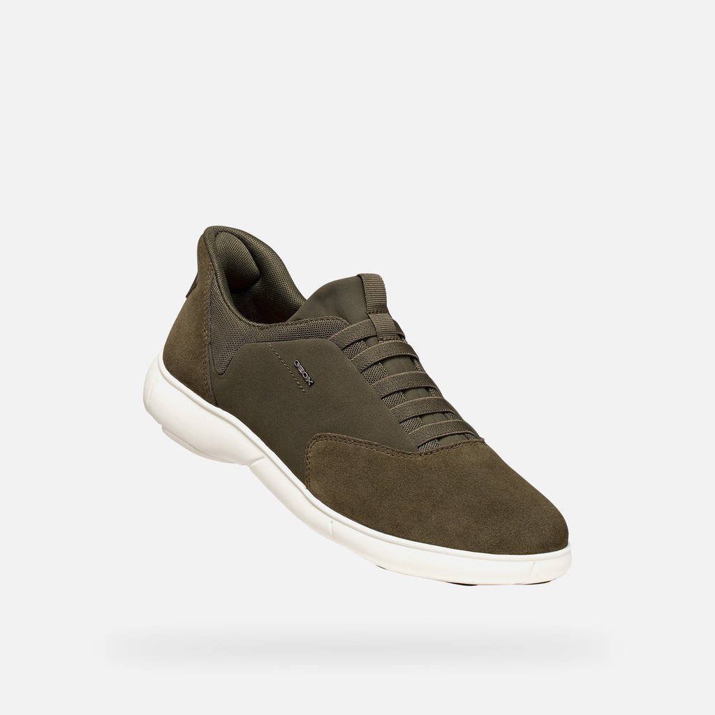 Scarpe slip in NEBULA 2.0 PLUS UOMO Verde militare - image number 4 | GEOX
