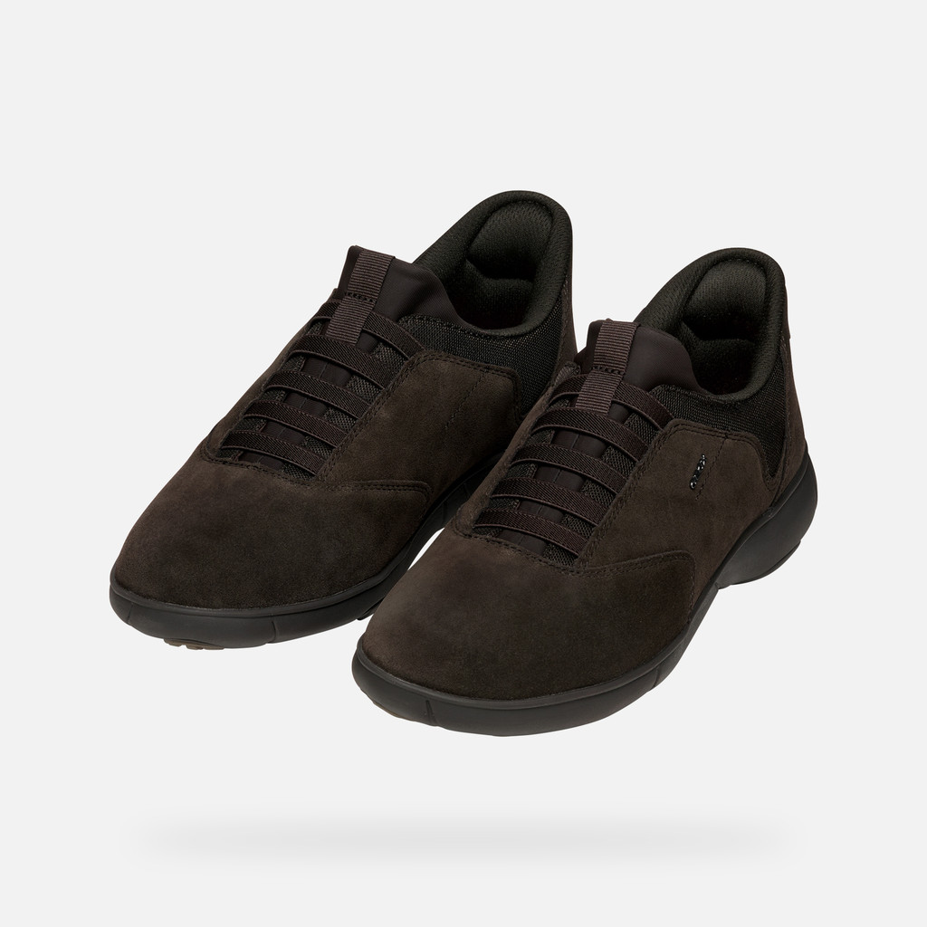 Geox® NEBULA 2.0 PLUS MAN: Dark Brown Slip in sneakers | Geox ®