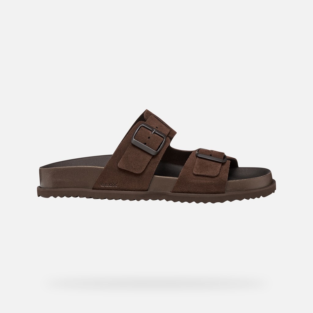 Slides shoes PARNAIBA MAN Dark Brown - image number 1 | GEOX