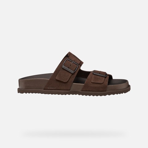 Slides shoes PARNAIBA MAN Dark Brown - image number 1 | GEOX