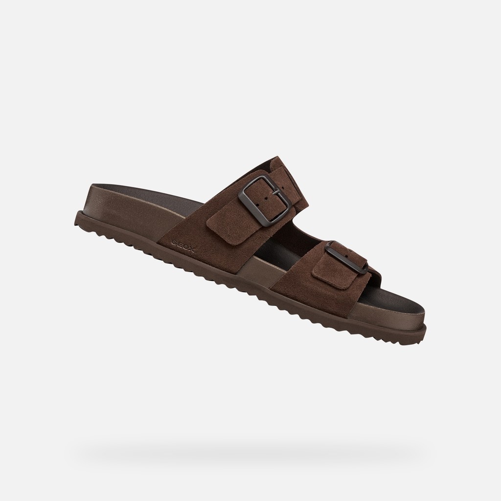 Slides shoes PARNAIBA MAN Dark Brown - image number 0 | GEOX