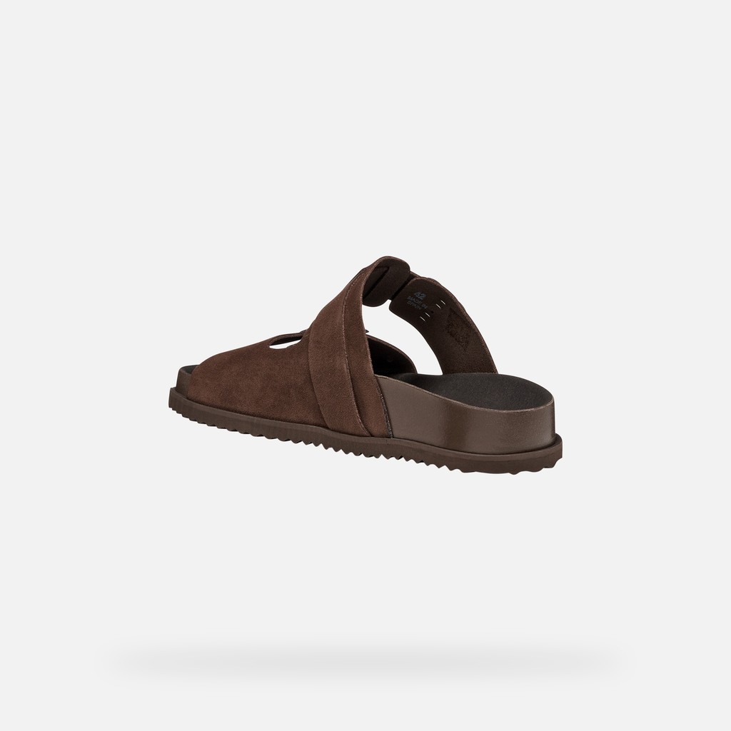 Slides shoes PARNAIBA MAN Dark Brown - image number 3 | GEOX