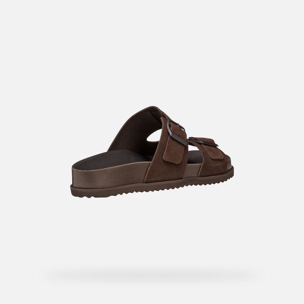 Slides shoes PARNAIBA MAN Dark Brown - image number 4 | GEOX