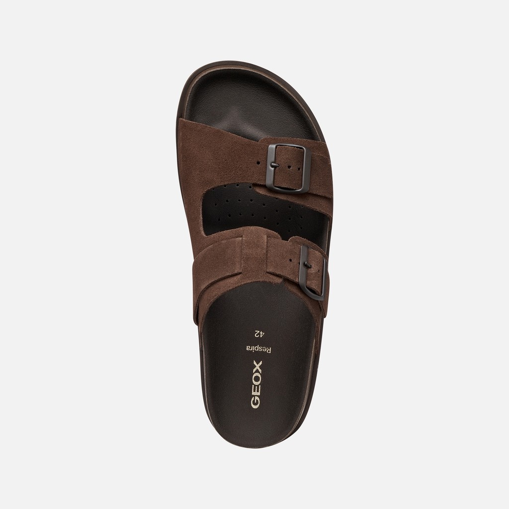 Slides shoes PARNAIBA MAN Dark Brown - image number 5 | GEOX