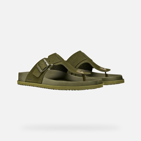Sandales tongs PARNAIBA HOMME Vert militaire - image number 7 | GEOX