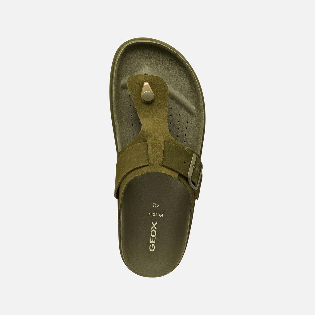 Sandales tongs PARNAIBA HOMME Vert militaire - image number 5 | GEOX