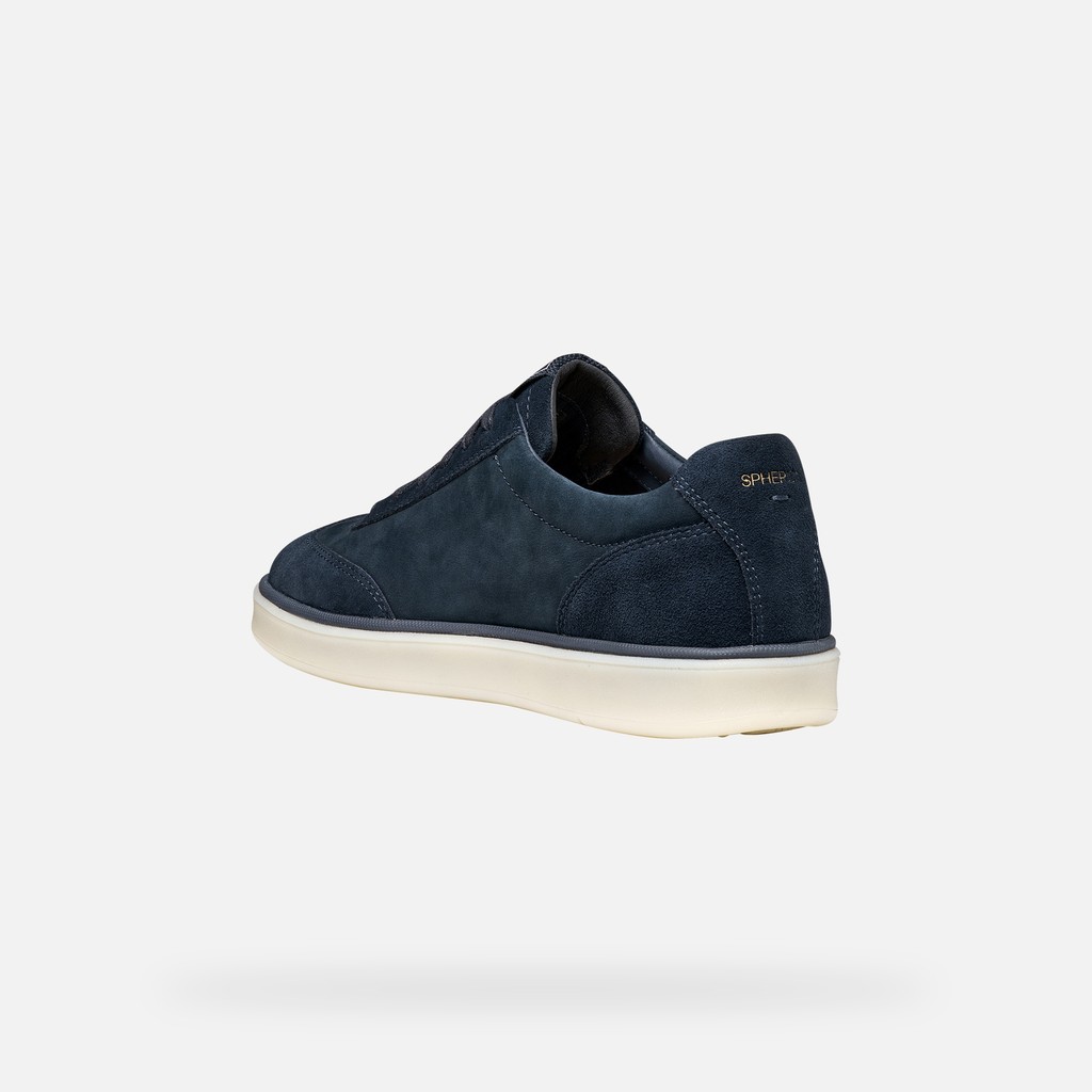 Leren sneakers SPHERICA ACTIF X4 HEREN Marineblauw - image number 3 | GEOX