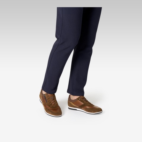 Low top sneakers RENAN MAN Cognac/Toffee - image number 1 | GEOX