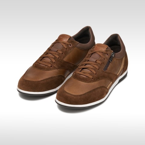 Low top sneakers RENAN MAN Cognac/Toffee - image number 2 | GEOX