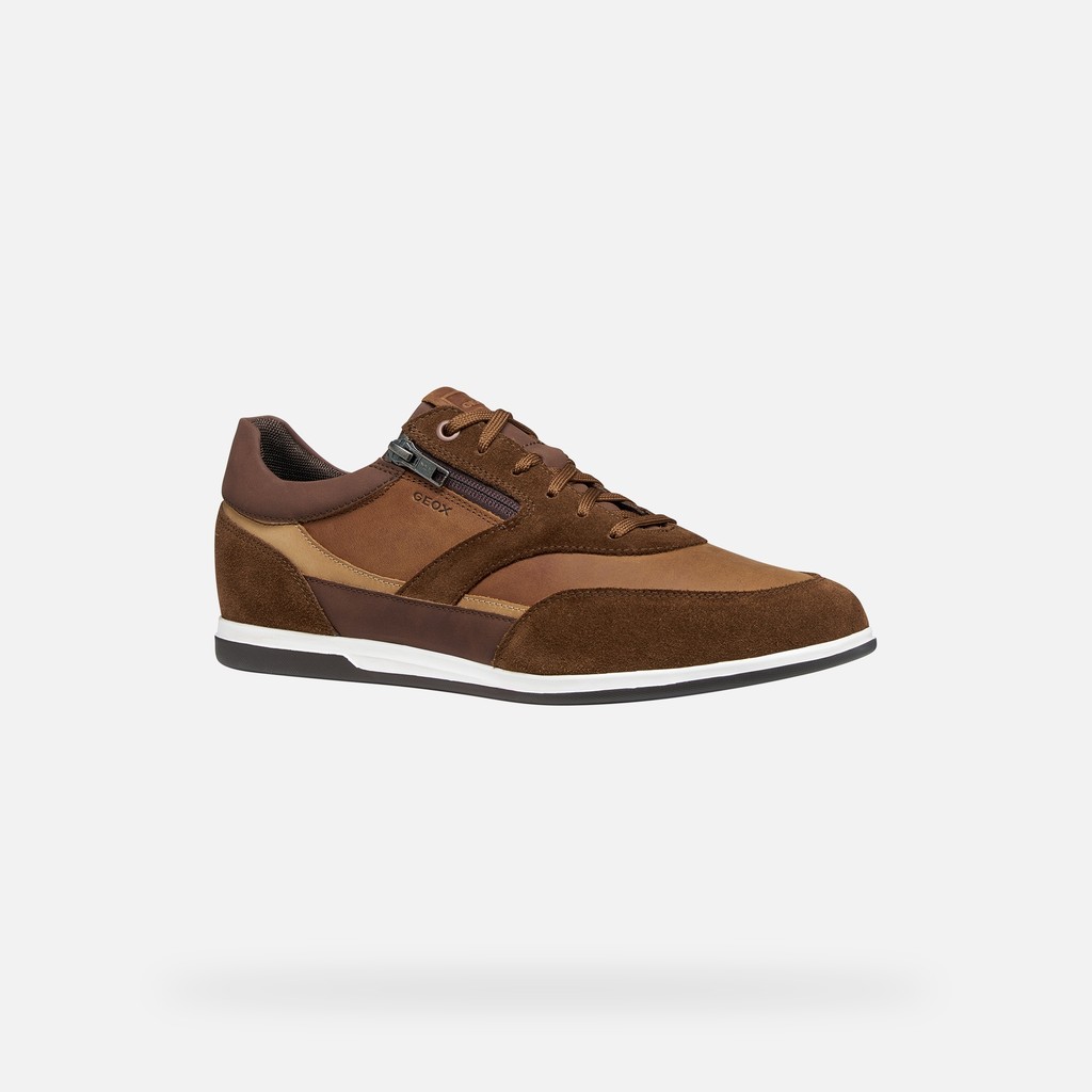 Low top sneakers RENAN MAN Cognac/Toffee - image number 2 | GEOX