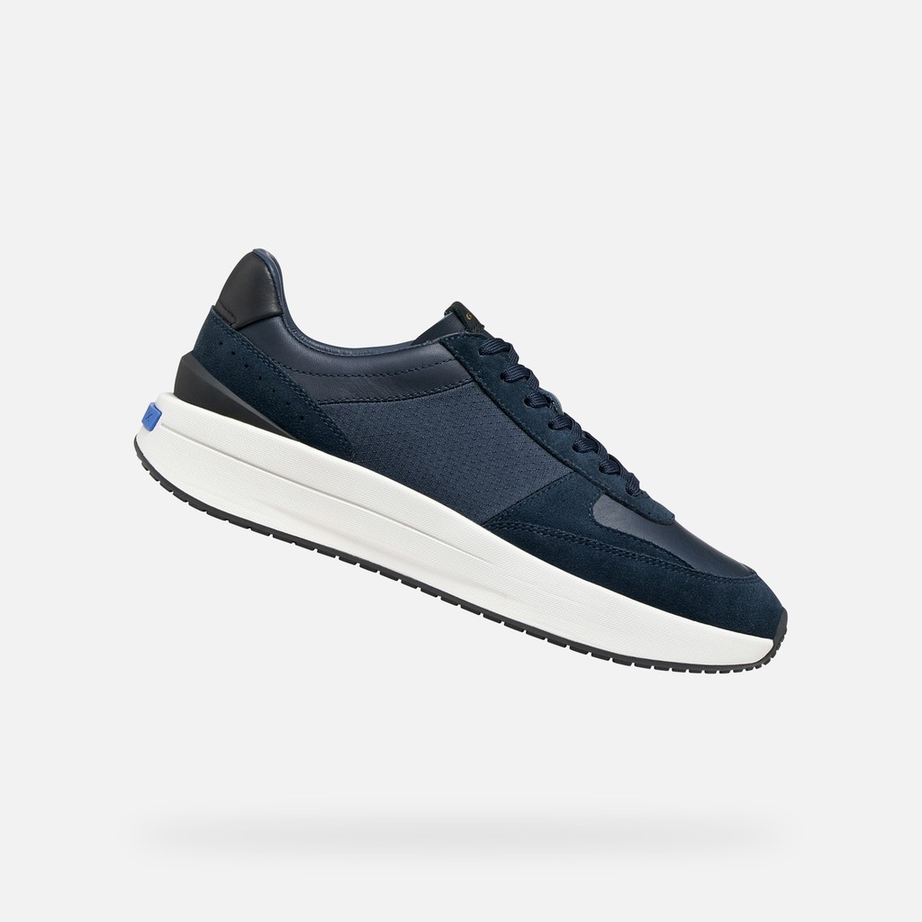 Zapatillas de piel GXRN-01 HOMBRE Azul marino - image number 0 | GEOX