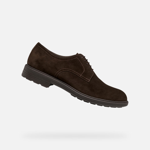 Suede shoes WALK PLEASURE B MAN Dark Brown | GEOX