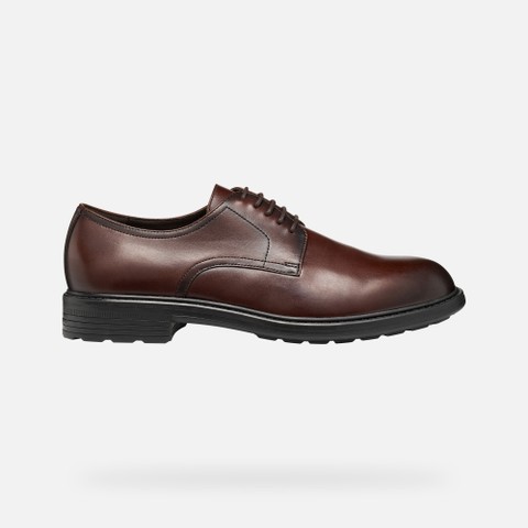 Lace up dress shoes WALK PLEASURE B MAN Coffee - image number 1 | GEOX