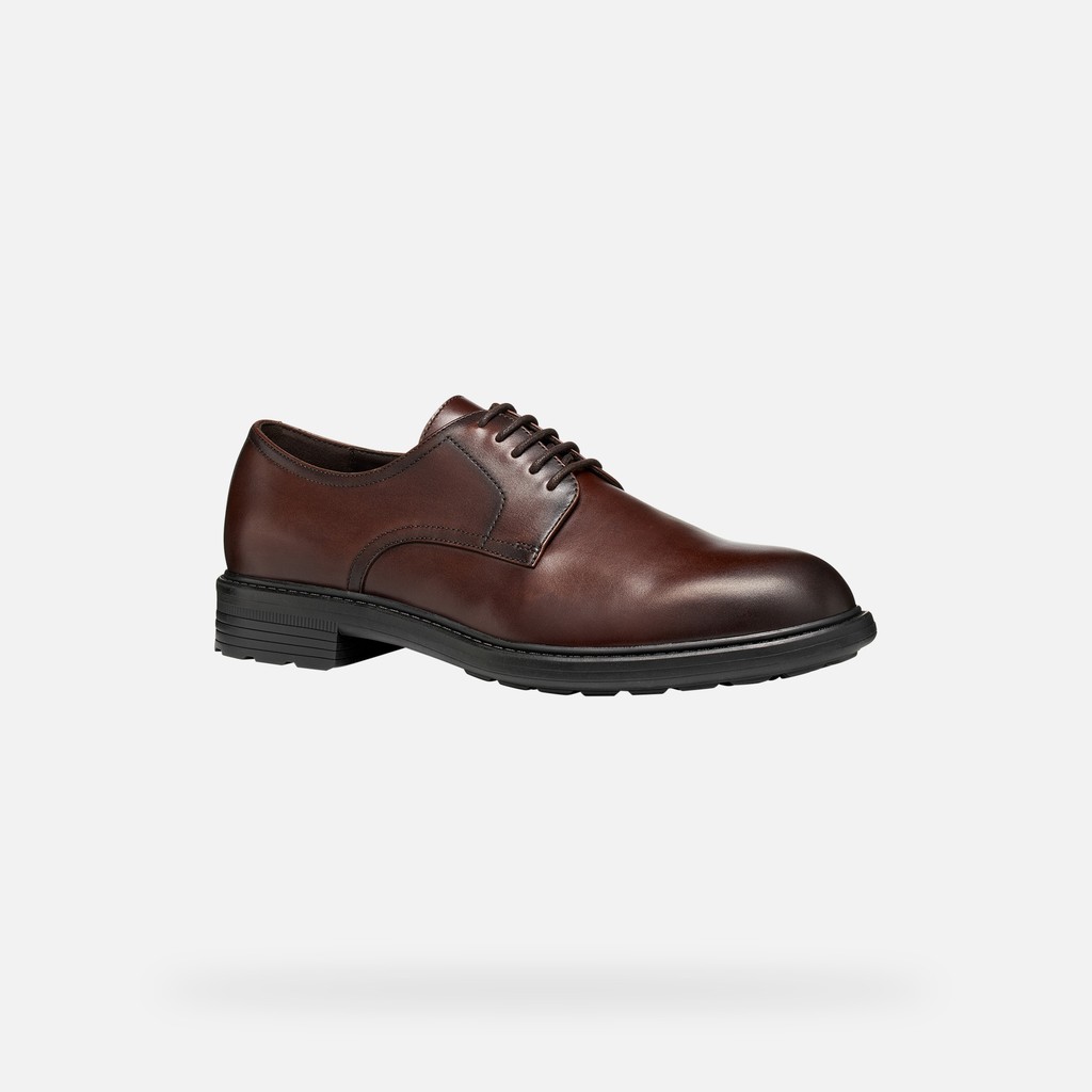 Lace up dress shoes WALK PLEASURE B MAN Coffee - image number 2 | GEOX