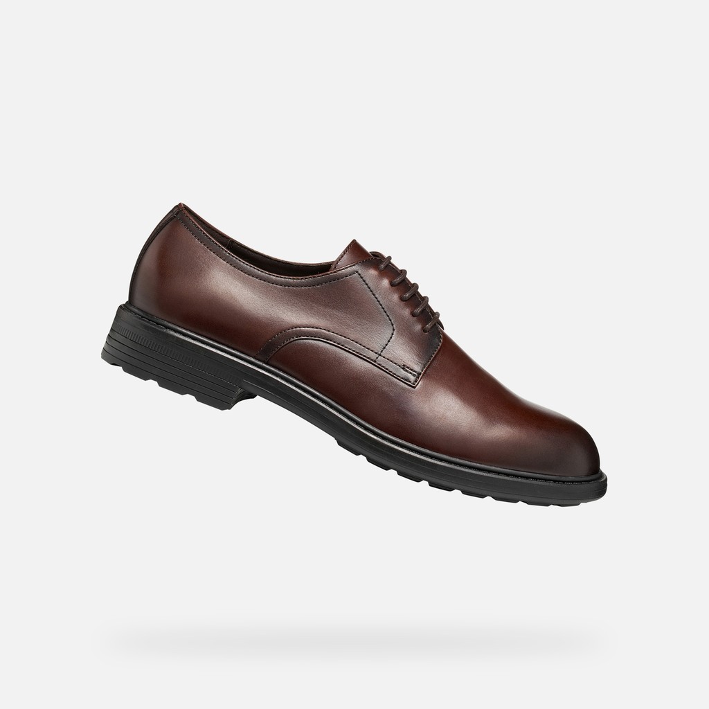 Lace up dress shoes WALK PLEASURE B MAN Coffee - image number 0 | GEOX