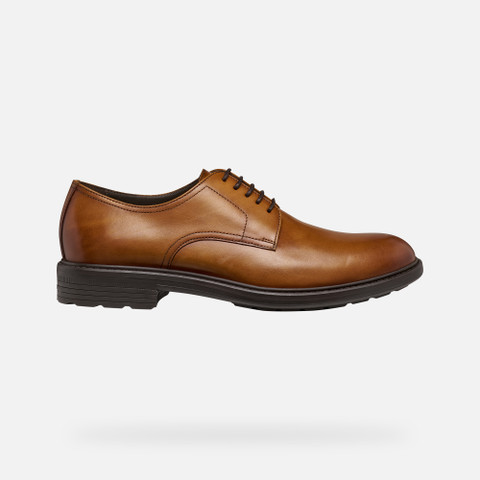 Leather shoes WALK PLEASURE B MAN Cognac - image number 1 | GEOX