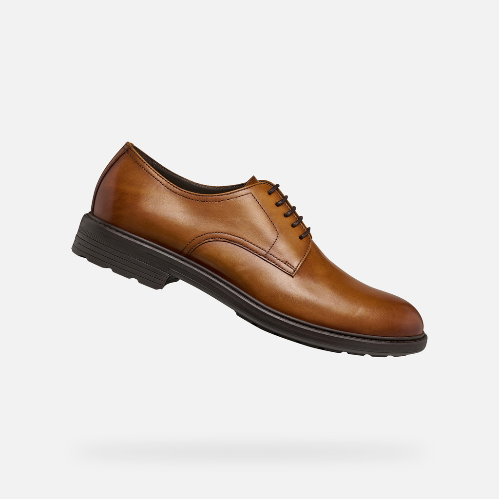 Leather shoes WALK PLEASURE B MAN Cognac - image number 0 | GEOX