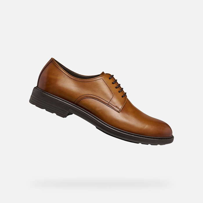 Leather shoes WALK PLEASURE B MAN Cognac | GEOX