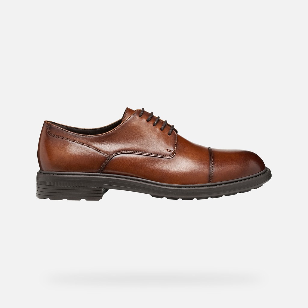Lace up dress shoes WALK PLEASURE B MAN Cognac - image number 2 | GEOX