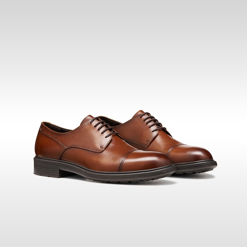 Lace up dress shoes WALK PLEASURE B MAN Cognac - image number 8 | GEOX