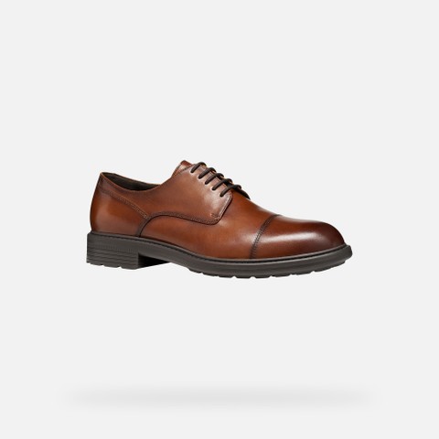 Lace up dress shoes WALK PLEASURE B MAN Cognac - image number 3 | GEOX