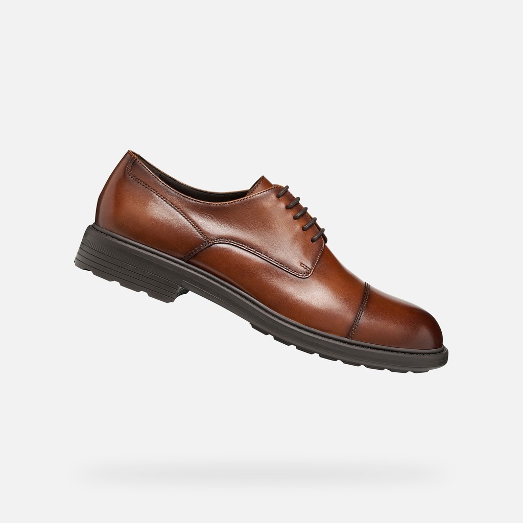 Lace up dress shoes WALK PLEASURE B MAN Cognac - image number 0 | GEOX