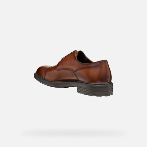 Lace up dress shoes WALK PLEASURE B MAN Cognac - image number 4 | GEOX