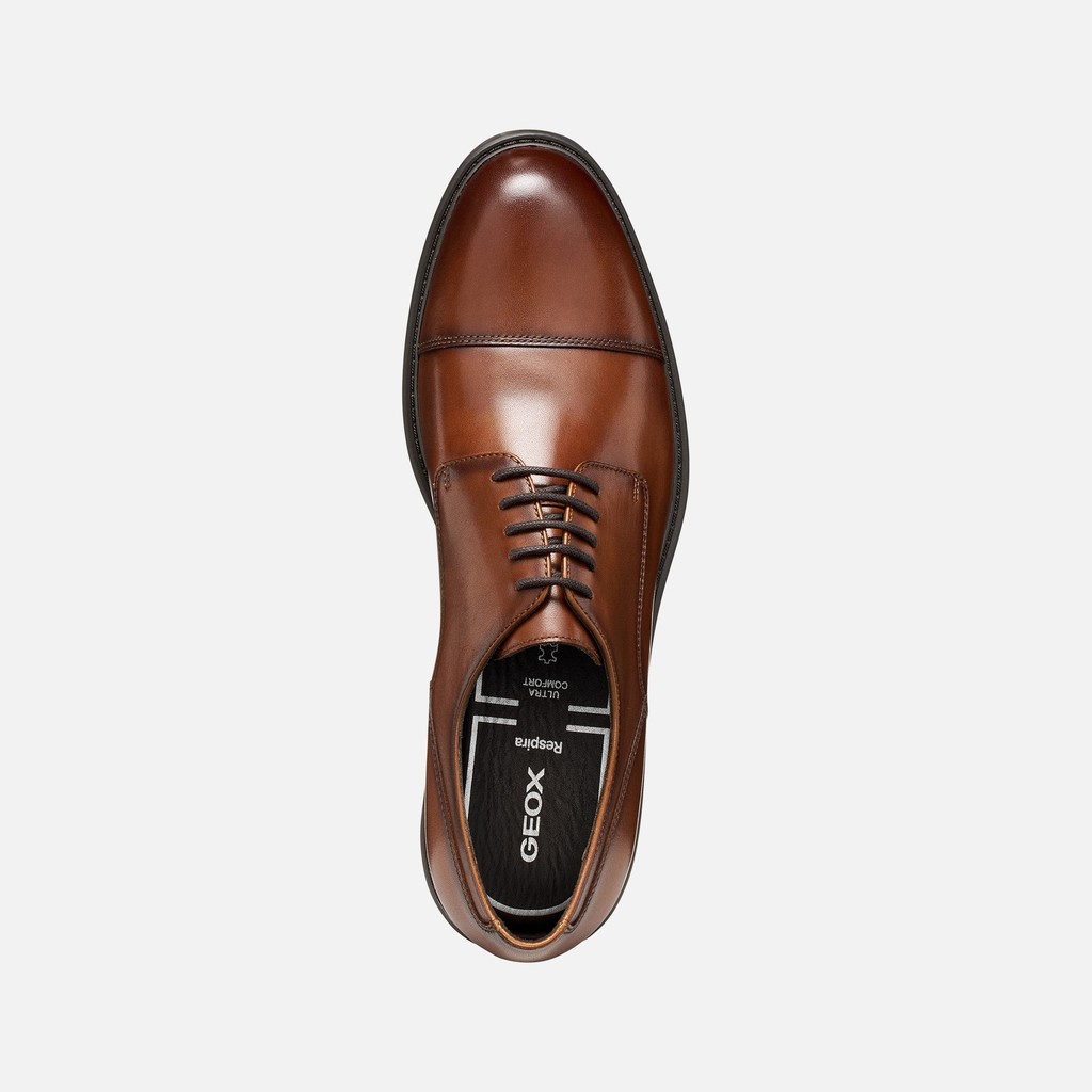 Lace up dress shoes WALK PLEASURE B MAN Cognac - image number 6 | GEOX