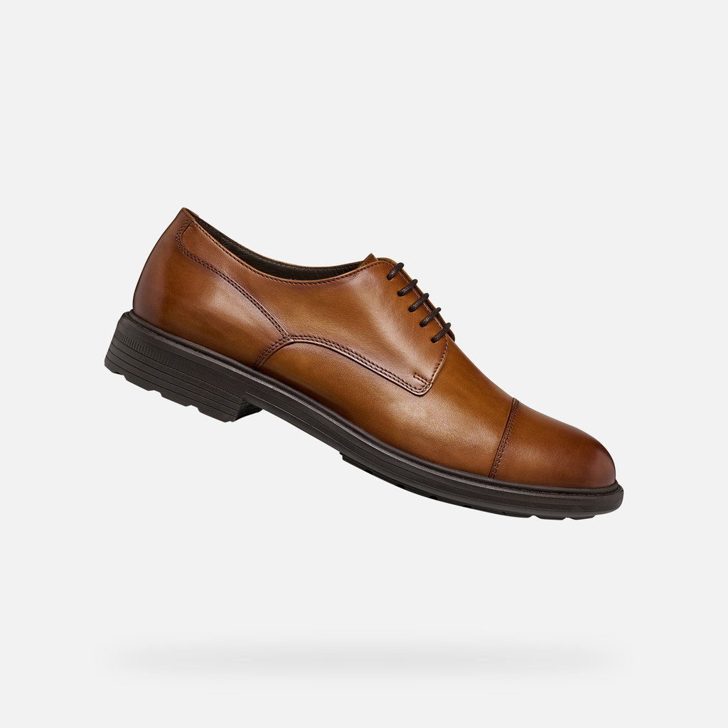 Leather shoes WALK PLEASURE B MAN Cognac - image number 0 | GEOX