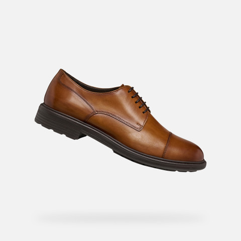 Leather shoes WALK PLEASURE B MAN Cognac - image number 0 | GEOX