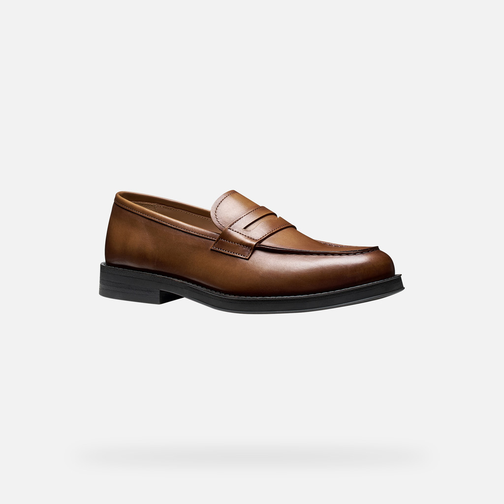 Leather loafers MEDOS MAN Light Brown - image number 2 | GEOX
