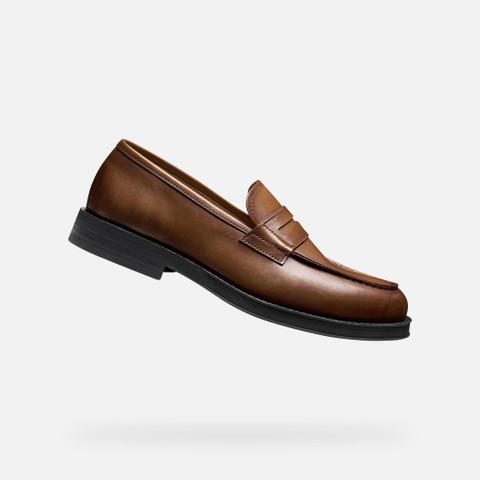 Leather loafers MEDOS MAN Light Brown | GEOX