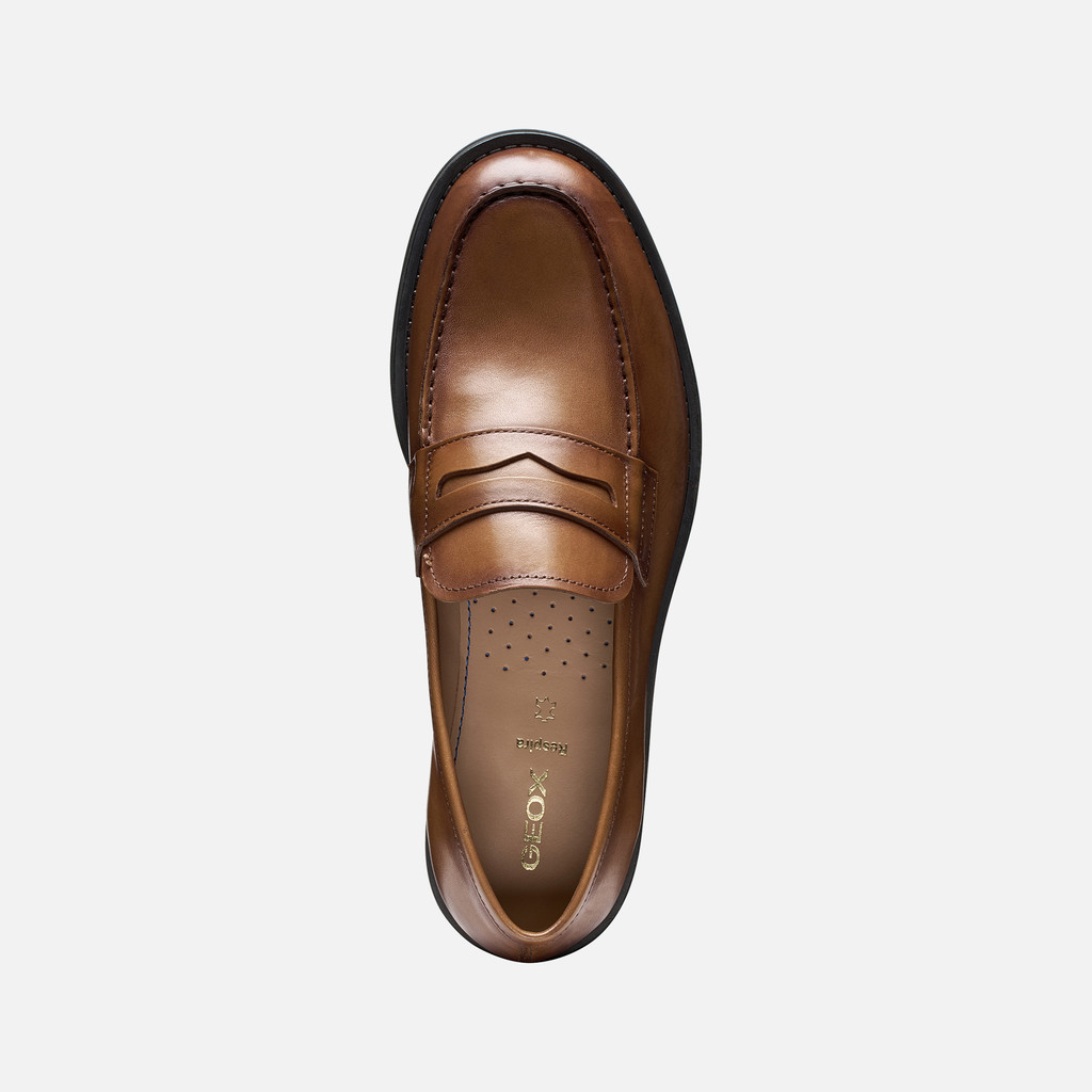 Leather loafers MEDOS MAN Light Brown - image number 5 | GEOX