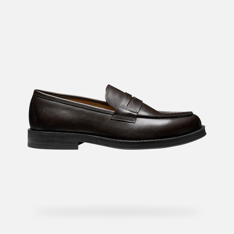 Leather loafers MEDOS MAN Coffee - image number 1 | GEOX