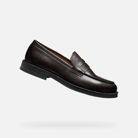 Leather loafers MEDOS MAN Coffee | GEOX