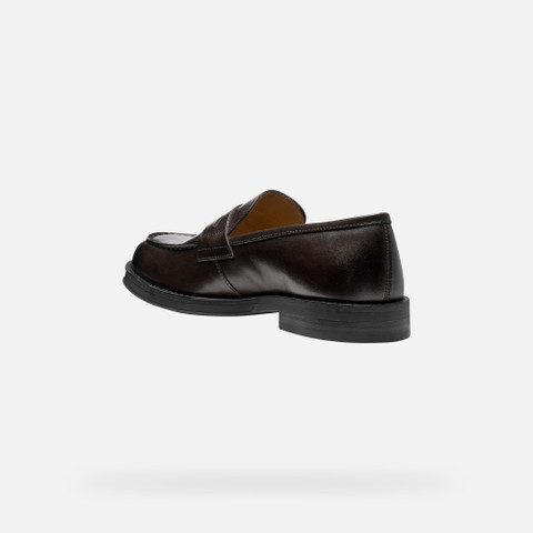 Leather loafers MEDOS MAN Coffee - image number 3 | GEOX