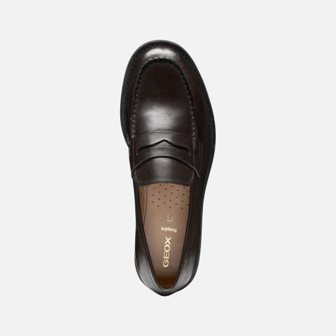 Leather loafers MEDOS MAN Coffee - image number 5 | GEOX