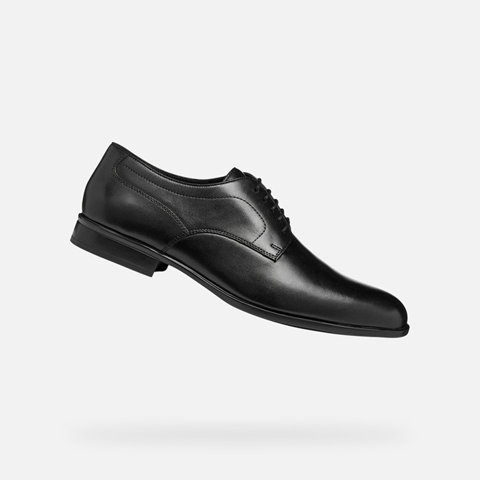 Leather shoes IACOPO MAN Black | GEOX