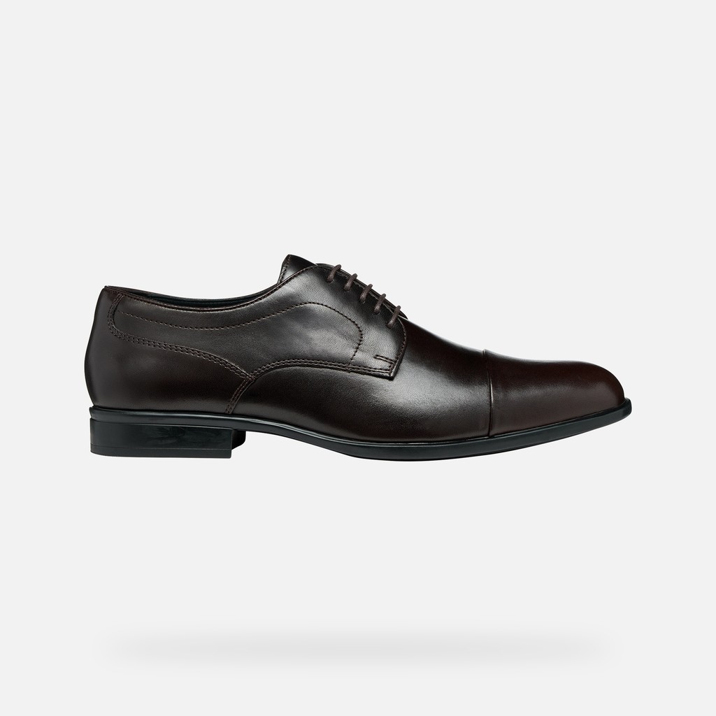 Chaussures en cuir IACOPO HOMME Brun fonc&eacute; - image number 1 | GEOX