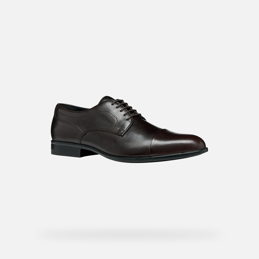 Chaussures en cuir IACOPO HOMME Brun fonc&eacute; - image number 2 | GEOX