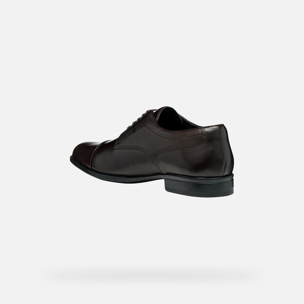Chaussures en cuir IACOPO HOMME Brun fonc&eacute; - image number 3 | GEOX