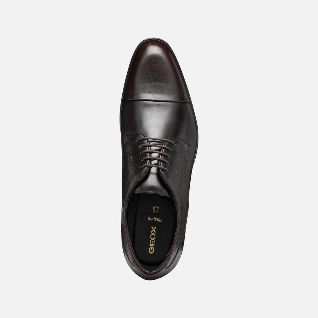 Chaussures en cuir IACOPO HOMME Brun fonc&eacute; - image number 5 | GEOX