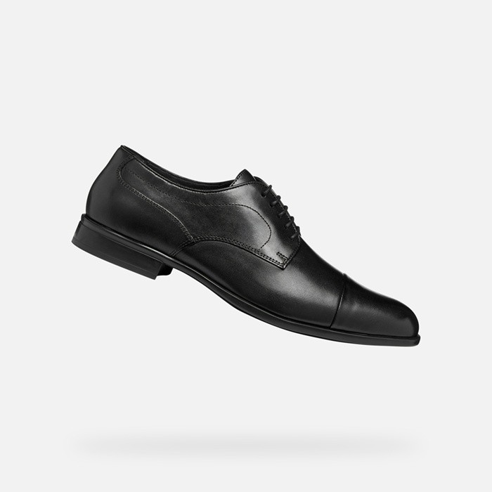 Leather shoes IACOPO MAN Black | GEOX