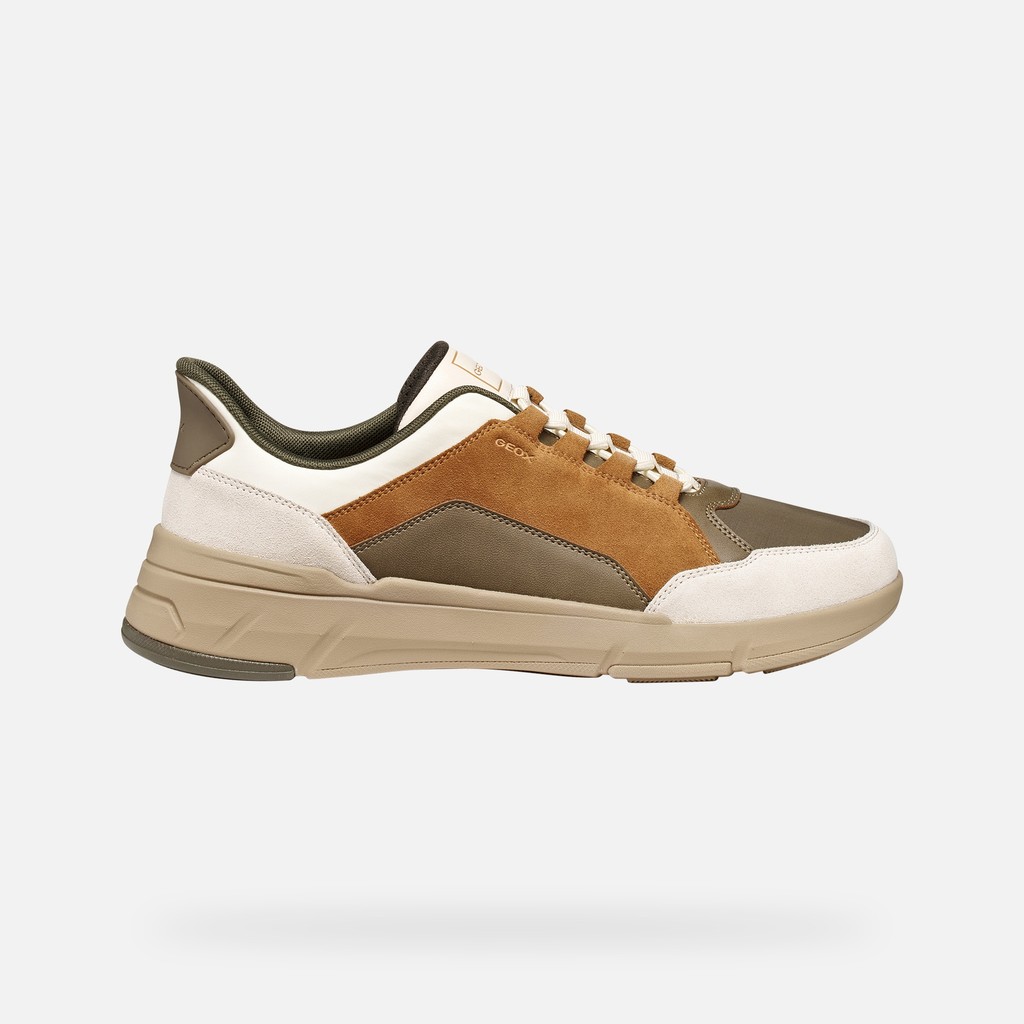 Sneaker slip in VITTOUR PLUS UOMO Verde militare/Beige chiaro - image number 1 | GEOX