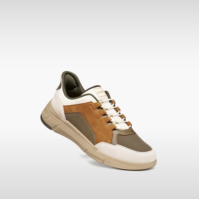 Sneaker slip in VITTOUR PLUS UOMO Verde militare/Beige chiaro | GEOX